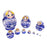 Crofta 10PCS Painted Flowers Wooden Russian Nesting Dolls