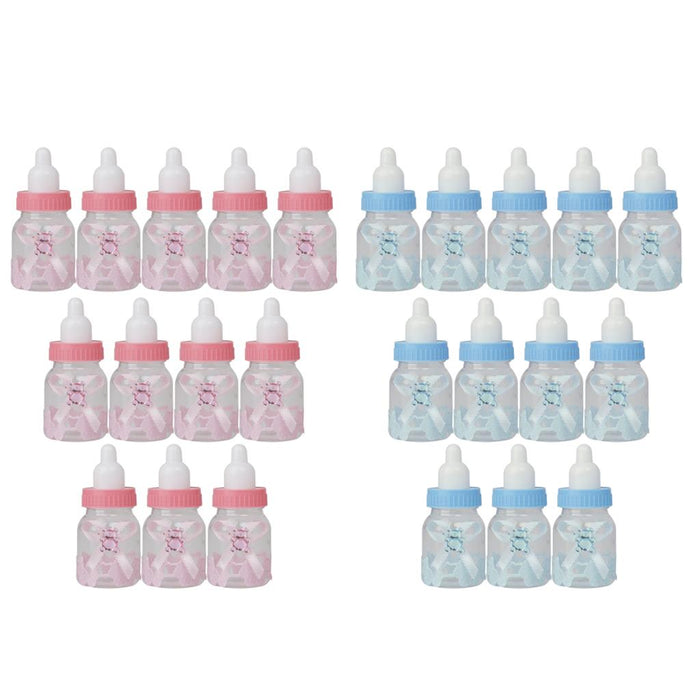 Crofta 12pcs Small Plastic Bottles for Baby Shower Party Favours Kids Gift Bag Fillers Candy Filling Bottles Pink