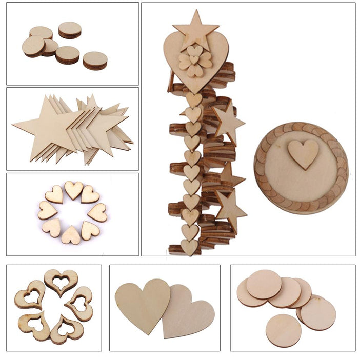 Wooden Blank Heart Embellishments for DIY Crafts 50 x 3mm 25pcs