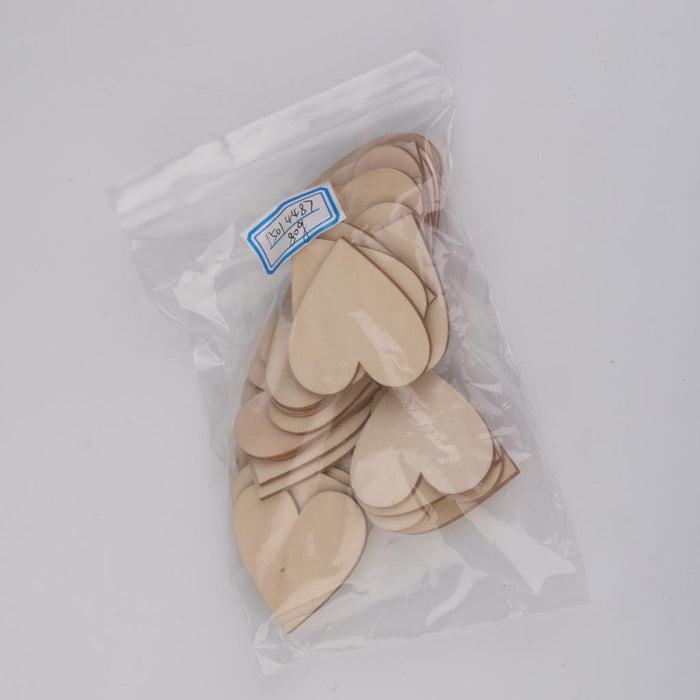 Wooden Blank Heart Embellishments for DIY Crafts 50 x 3mm 25pcs