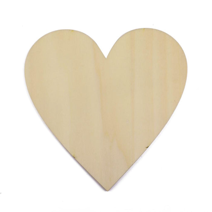 Wooden Blank Heart Embellishments for DIY Crafts 100 x 3mm 5pcs