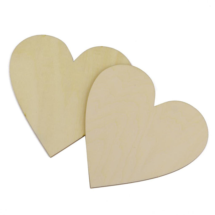 Wooden Blank Heart Embellishments for DIY Crafts 100 x 3mm 5pcs