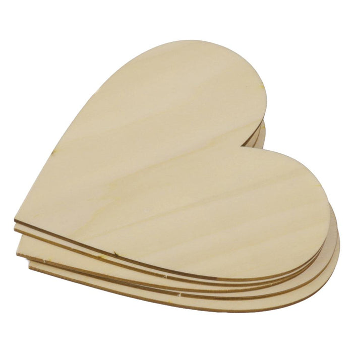 Wooden Blank Heart Embellishments for DIY Crafts 120 x 3mm 5pcs