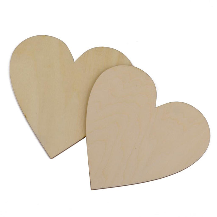 Wooden Blank Heart Embellishments for DIY Crafts 120 x 3mm 5pcs