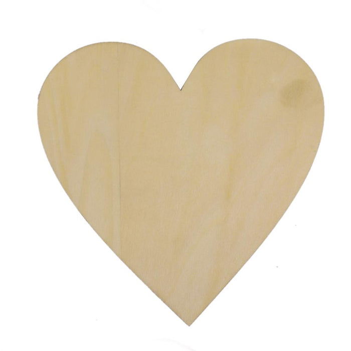 Wooden Blank Heart Embellishments for DIY Crafts 150 x 3mm 5pcs