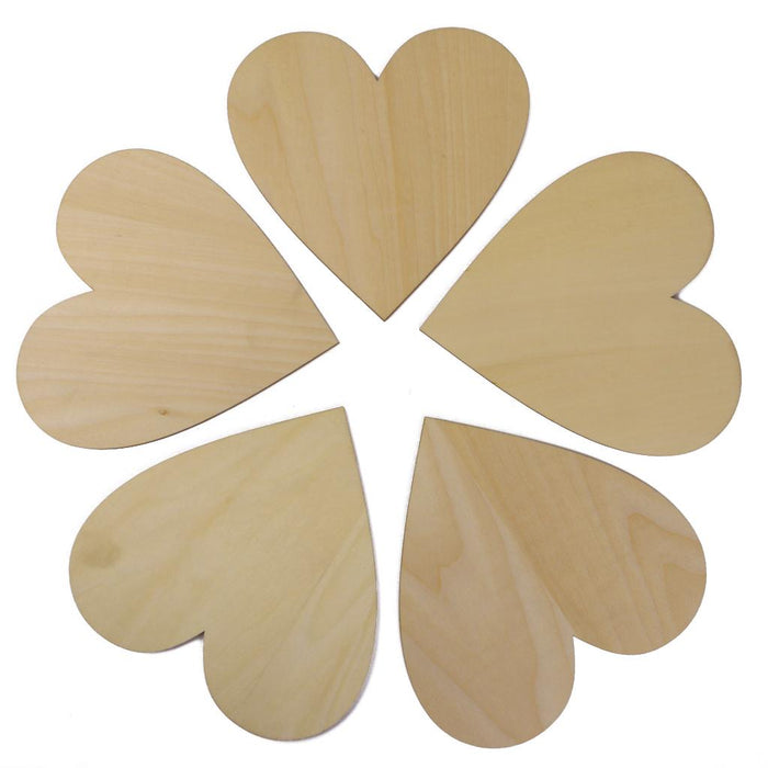 Wooden Blank Heart Embellishments for DIY Crafts 150 x 3mm 5pcs