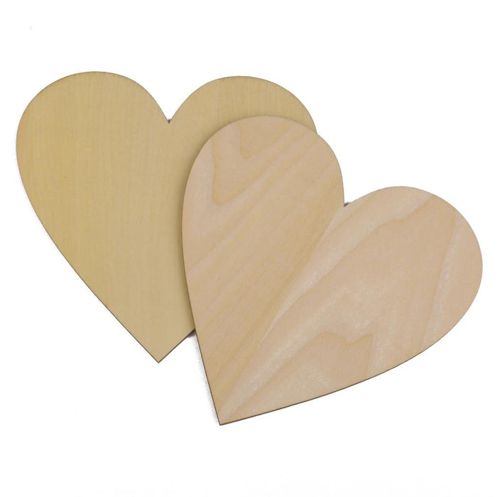 Wooden Blank Heart Embellishments for DIY Crafts 150 x 3mm 5pcs