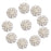 10pcs Crystal Rhinestone Pearl Flower Embellishments Button 30mm