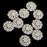 10pcs Crystal Rhinestone Pearl Flower Embellishments Button 30mm