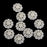 10pcs Crystal Rhinestone Pearl Flower Embellishments Button 30mm