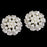 10pcs Crystal Rhinestone Pearl Flower Embellishments Button 30mm