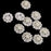 10pcs Crystal Rhinestone Pearl Flower Embellishments Button 30mm