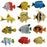 Crofta Plastic Artificial Angel Fish Animals Toy Model 12pcs Colorful