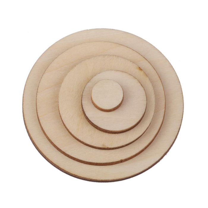 3mm thick Round Wooden Embellishments for DIY Crafts 100pcs 10mm