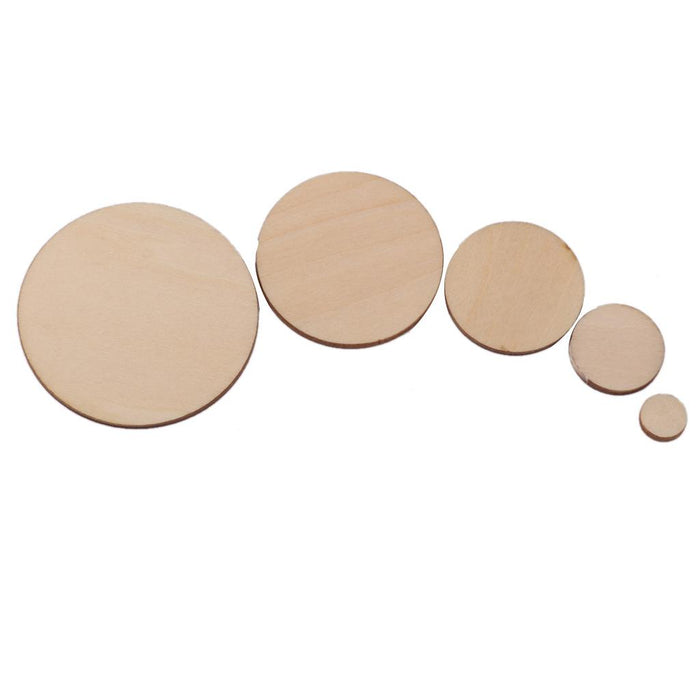 3mm thick Round Wooden Embellishments for DIY Crafts 100pcs 10mm