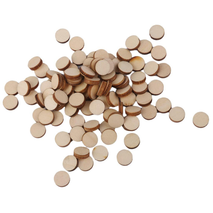 3mm thick Round Wooden Embellishments for DIY Crafts 100pcs 10mm