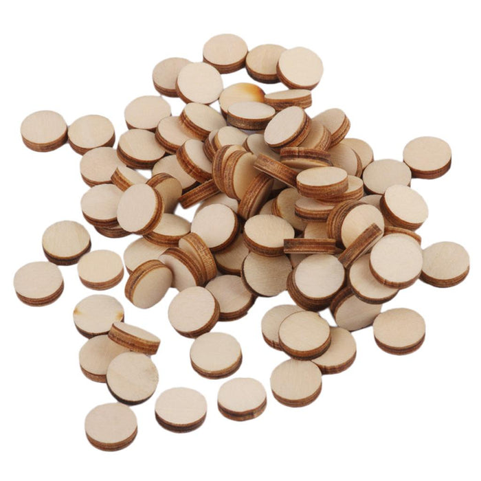 3mm thick Round Wooden Embellishments for DIY Crafts 100pcs 10mm