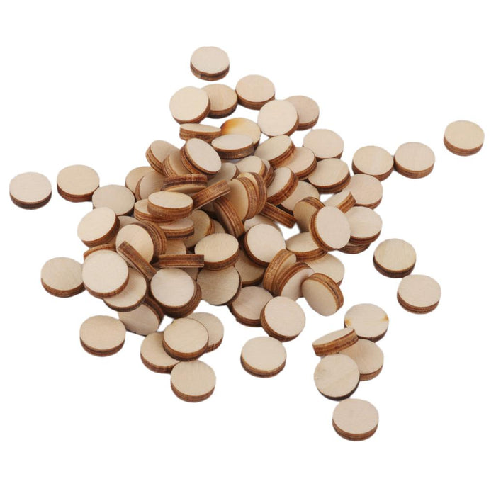 3mm thick Round Wooden Embellishments for DIY Crafts 100pcs 10mm