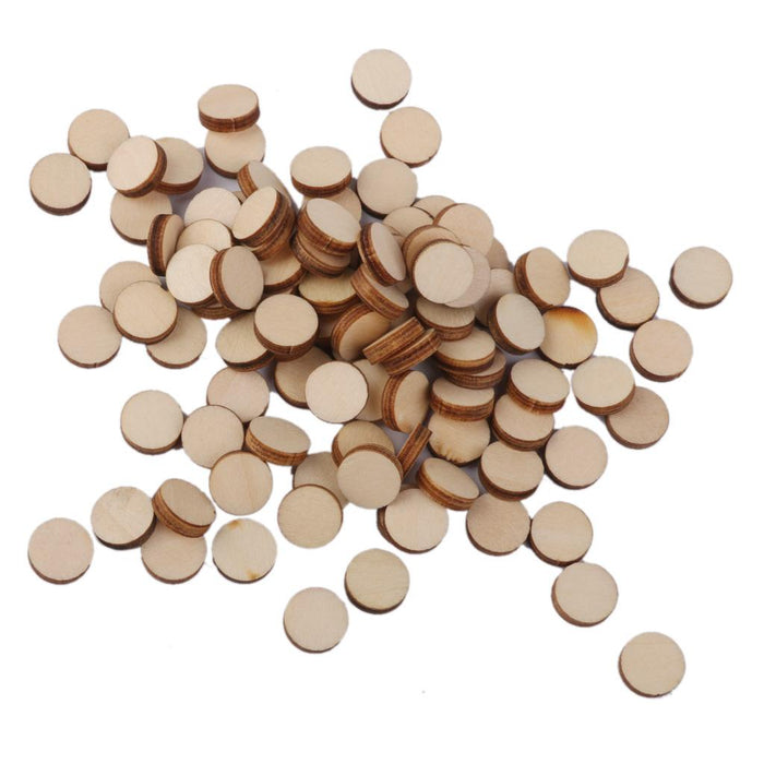 3mm thick Round Wooden Embellishments for DIY Crafts 100pcs 10mm