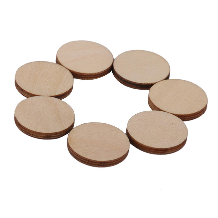 Crofta Wooden Round Shaped Embellishments Card Making Scrapbooking Decoupage Sign Making Plaques DIY Craft Supplies PACK OF 100PCS 20mm