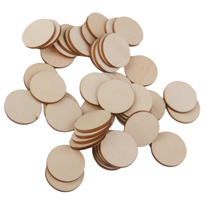 3mm thick Round Wooden Embellishments for DIY Crafts 50pcs 30mm