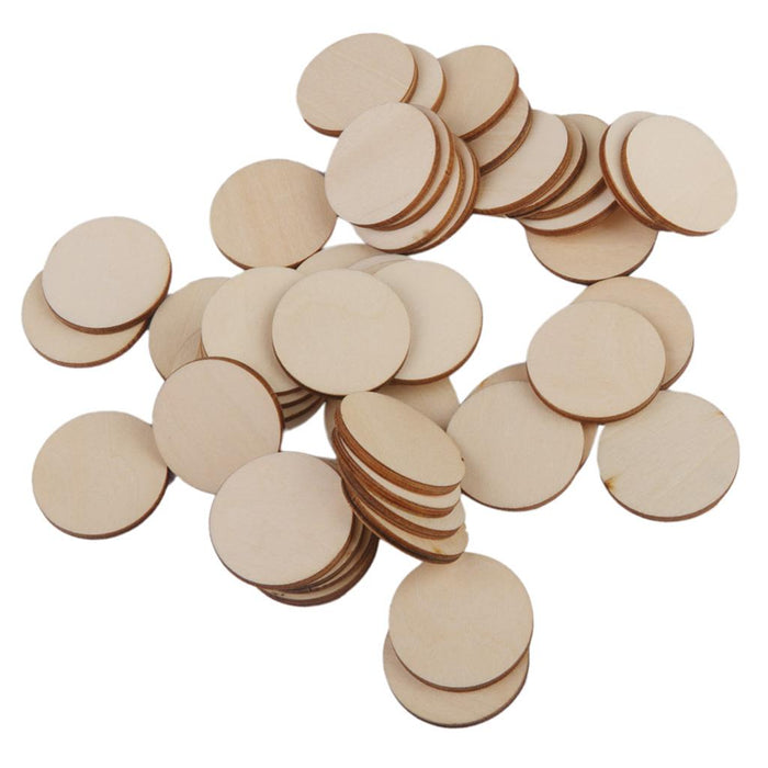 3mm thick Round Wooden Embellishments for DIY Crafts 30pcs 40mm