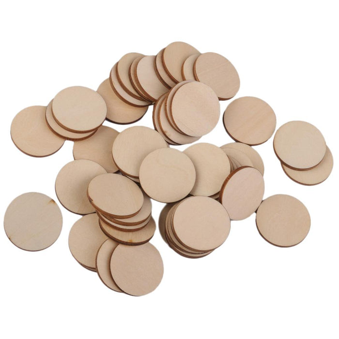 3mm thick Round Wooden Embellishments for DIY Crafts 30pcs 40mm