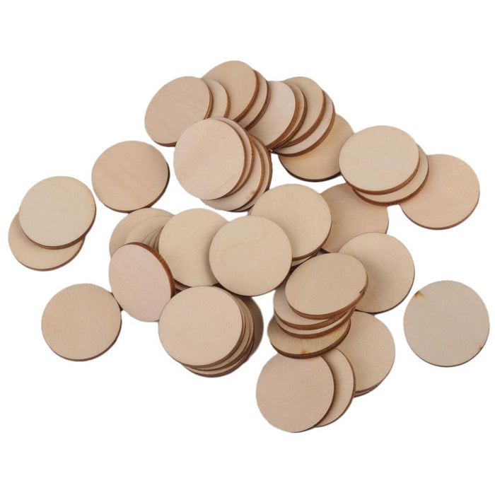 3mm thick Round Wooden Embellishments for DIY Crafts 25pcs 50mm