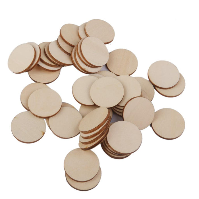 3mm thick Round Wooden Embellishments for DIY Crafts 25pcs 50mm