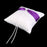 Wedding White Satin Ring Bearer Pillow Purple Ribbon & Diamante Decor