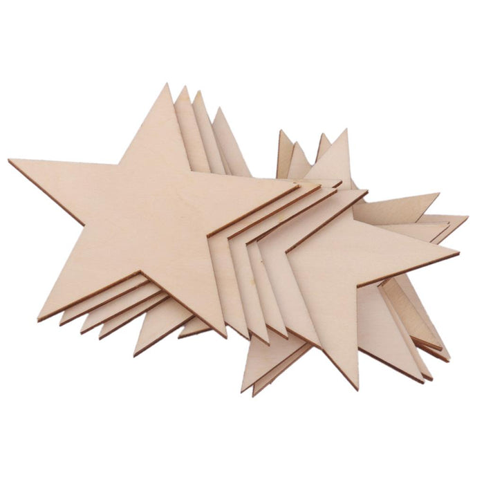 3mm Thick Star Shape Wooden Embellishments for DIY Crafts 10pcs 100mm