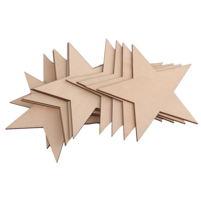 3mm Thick Star Shape Wooden Embellishments for DIY Crafts 10pcs 100mm