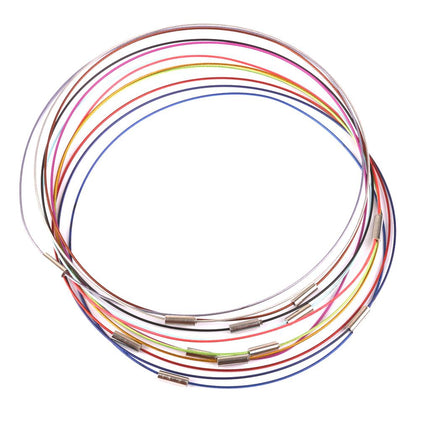 Crofta 12pcs Mixed Steel Memory Wire Cord Necklace Choker Findings DIY 46cm