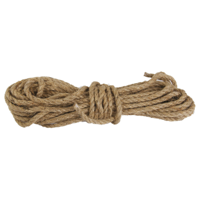 Crofta 10M 6mm Sisal Rope Strong Rope Natural Jute String Burlap Twine DIY Pack of 2