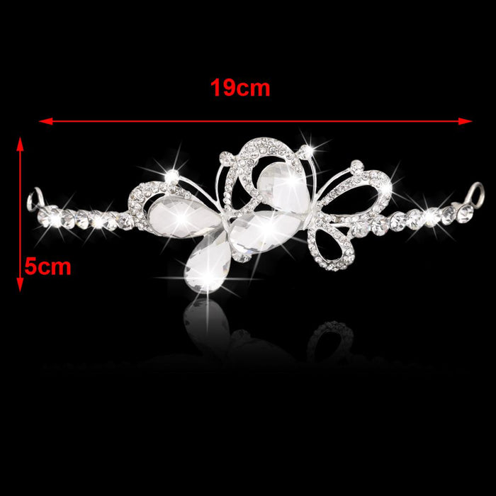 Wedding Bridal Crystal Tiara Rhinestone Crown Headband Butterfly Pattern