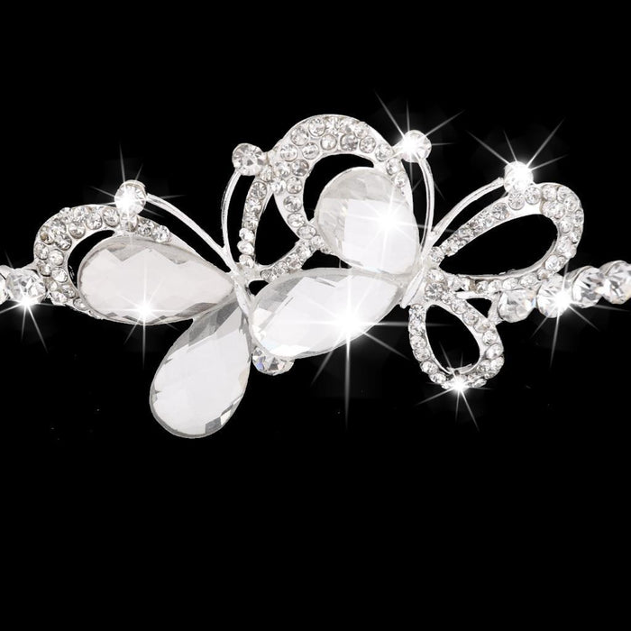 Wedding Bridal Crystal Tiara Rhinestone Crown Headband Butterfly Pattern