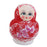 10PCS Painted Flowers Wooden Russian Nesting Dolls - Red