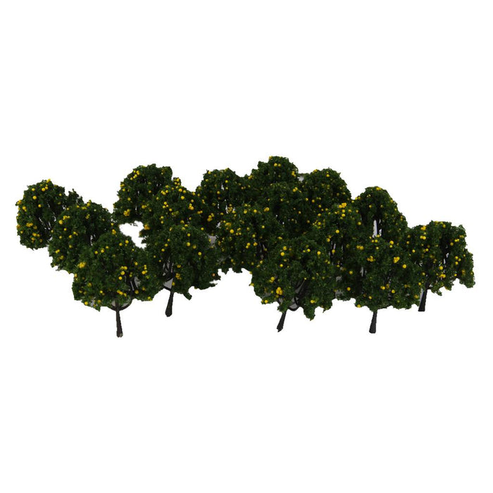 20pcs Model Train Yellow Fruit Trees Garden Street Layout Scale 1/100 6CM