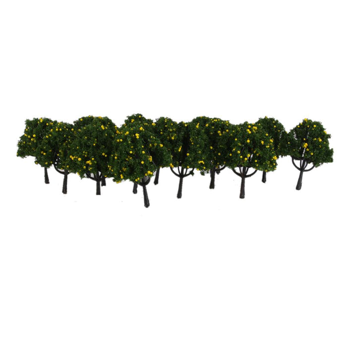 20pcs Model Train Yellow Fruit Trees Garden Street Layout Scale 1/100 6CM