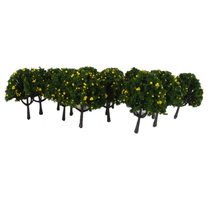 20pcs Model Train Yellow Fruit Trees Garden Street Layout Scale 1/100 6CM