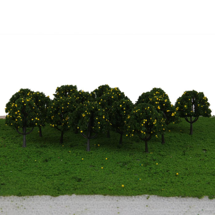 20pcs Model Train Yellow Fruit Trees Garden Street Layout Scale 1/100 6CM