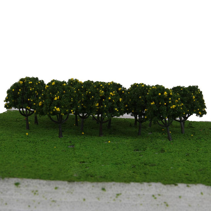 20pcs Model Train Yellow Fruit Trees Garden Street Layout Scale 1/100 6CM