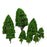 12pcs Poplar Trees Model Light Green Leaves 2.5-16cm 1:500-1:50