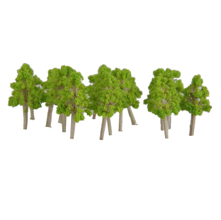 100pcs White Poplar Tree Model Park Garden Scenery Light Green 2.5cm