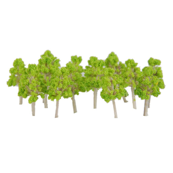 100pcs White Poplar Tree Model Park Garden Scenery Light Green 2.5cm