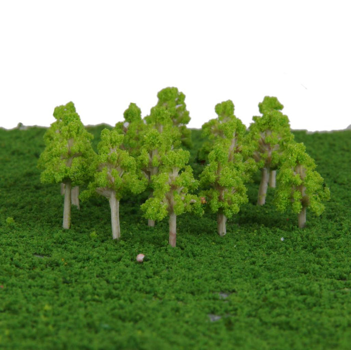 100pcs White Poplar Tree Model Park Garden Scenery Light Green 2.5cm