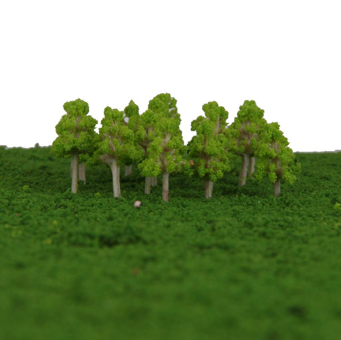 100pcs White Poplar Tree Model Park Garden Scenery Light Green 2.5cm