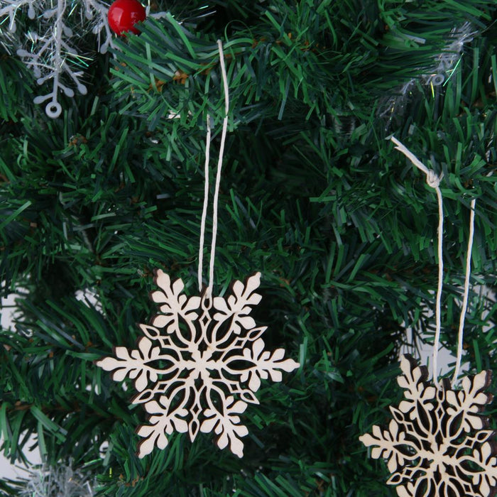 10x Shabby Laser Cut Wood Embellishment Santa Snowflake Xmas Tree Decor 3