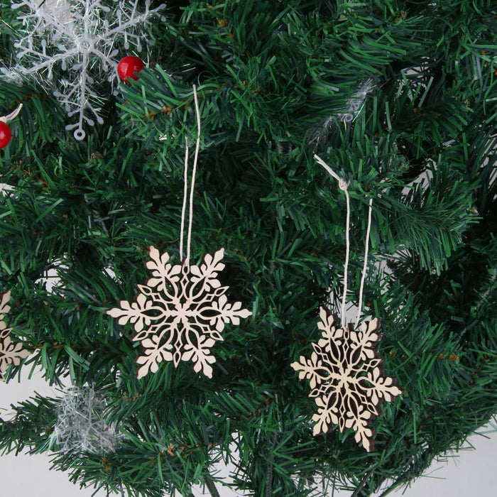 10x Shabby Laser Cut Wood Embellishment Santa Snowflake Xmas Tree Decor 3