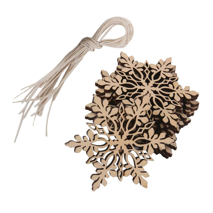 10x Shabby Laser Cut Wood Embellishment Santa Snowflake Xmas Tree Decor 3